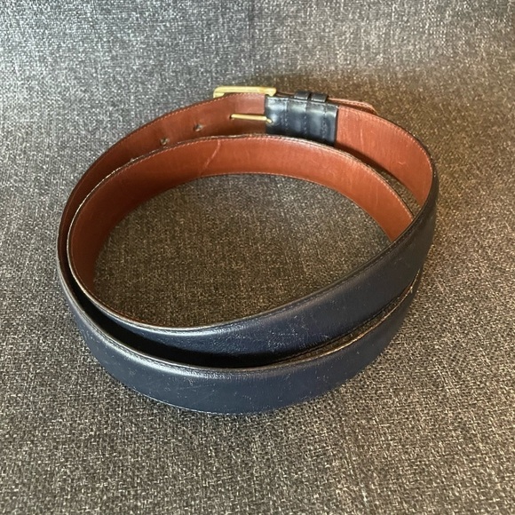 Coach Navy Blue Leather Belt 42 - Picture 8 of 10